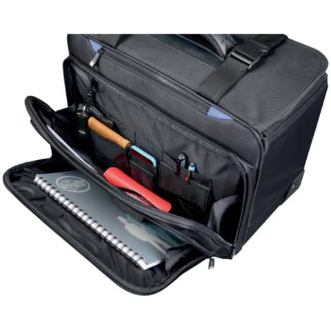 Borsa pilota con trolley Lightpak PIONEER in poliestere 47x27x38 cm nero 46108